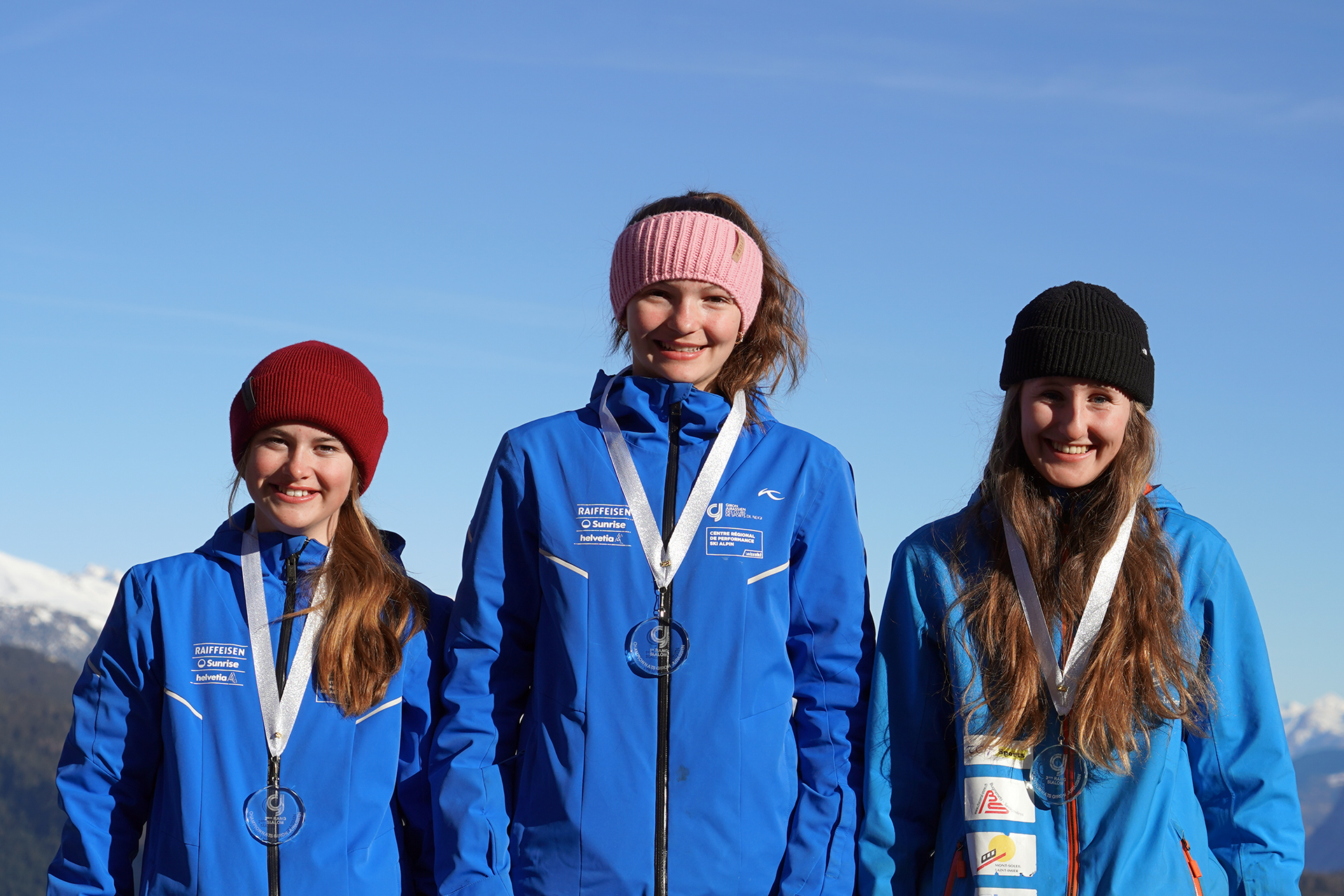 Top 3 U16 filles Championnats jurassiens de slalom 2024 © Matthias Vauthier