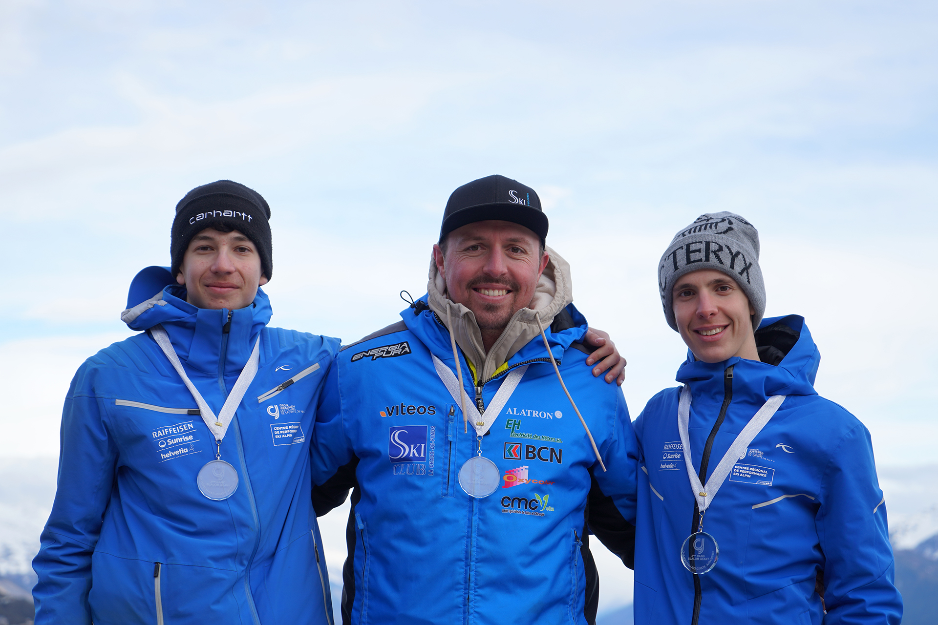 Top 3 hommes Championnats jurassiens de géant 2024 © Matthias Vauthier