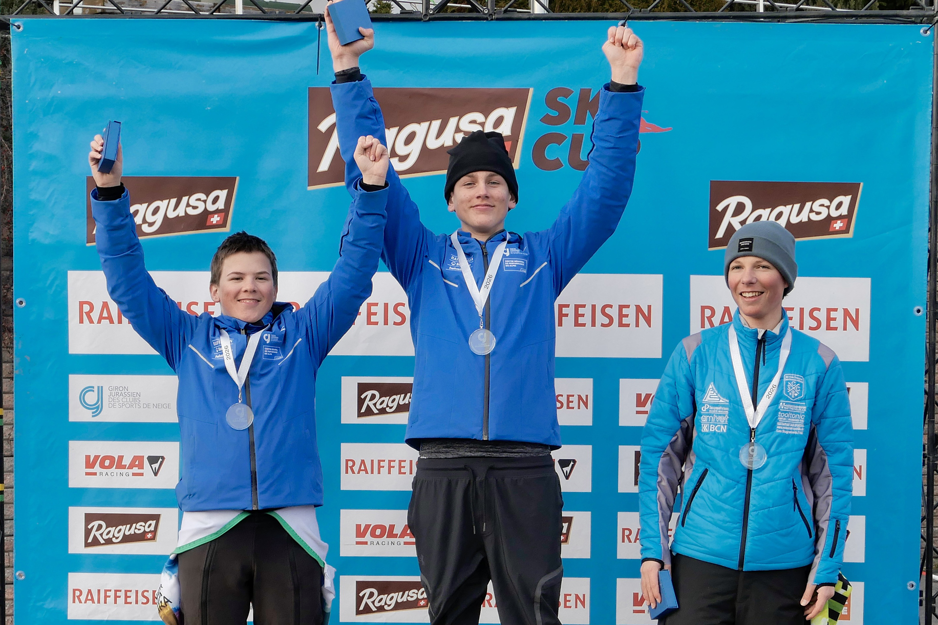 Top 3 garçons Championnats jurassiens de géant © Oscar Muniz